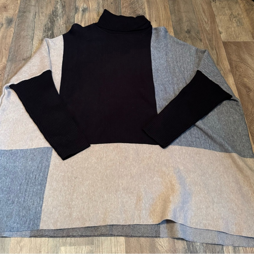 Limited Over Sized Color Block Large Sweater Neve… - image 2